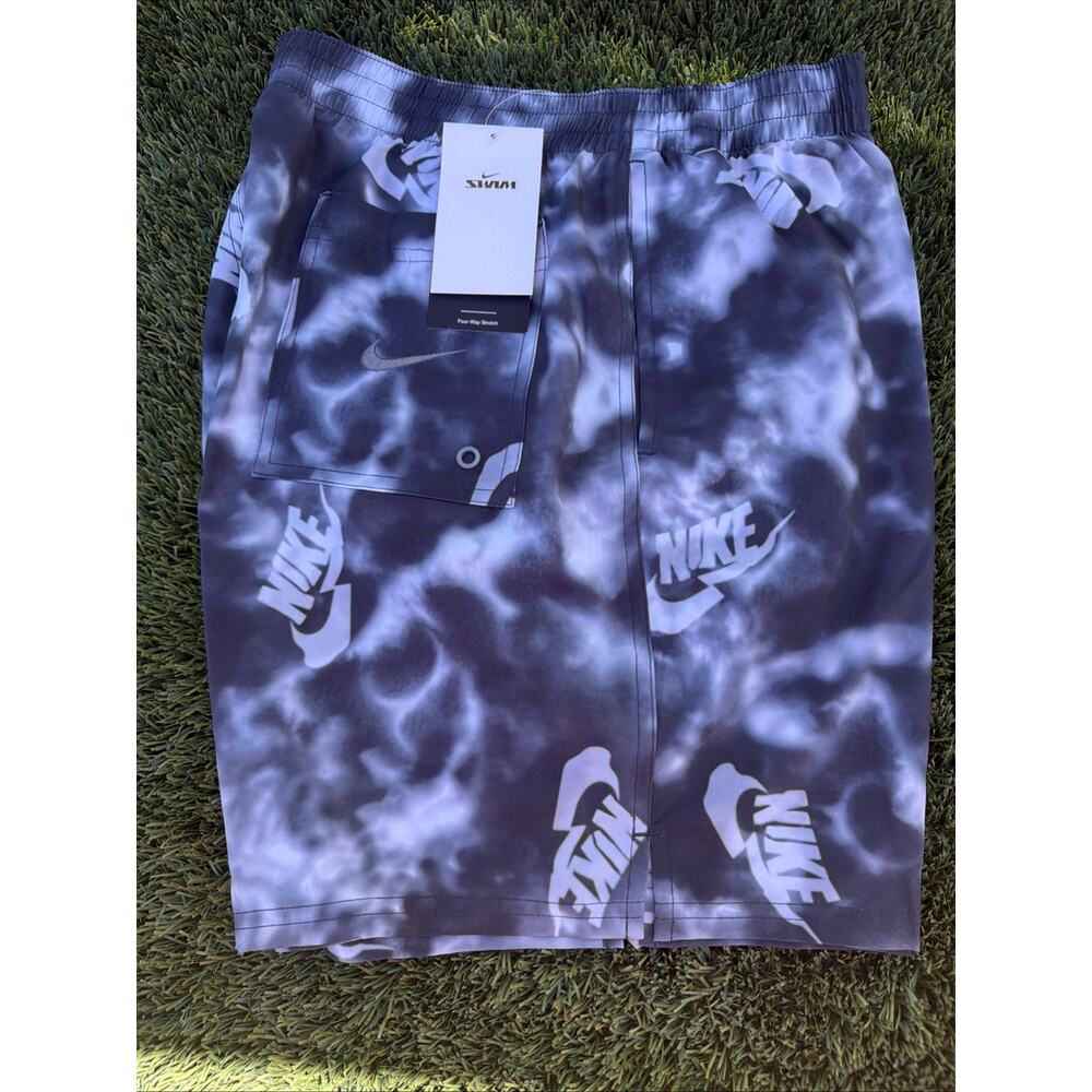 Nike Tie-Dye Mens Swim Shorts Trunks 7”‎ Size Large New Black Grey White NEW!